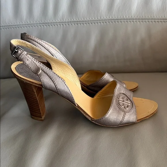 Hugo Boss Metallic Bronze Slingback Heels sz 7.5 - Picture 3 of 8